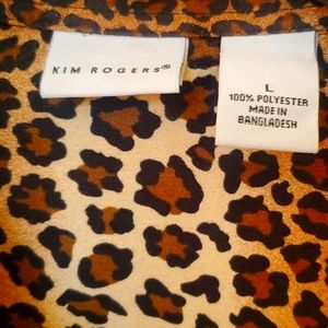 Leopard print, suede like feel.